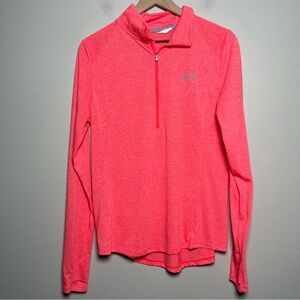 Under Armour Women‎ Half Zip Sweatshirt Large Hot Pink Running Outdoor Gym